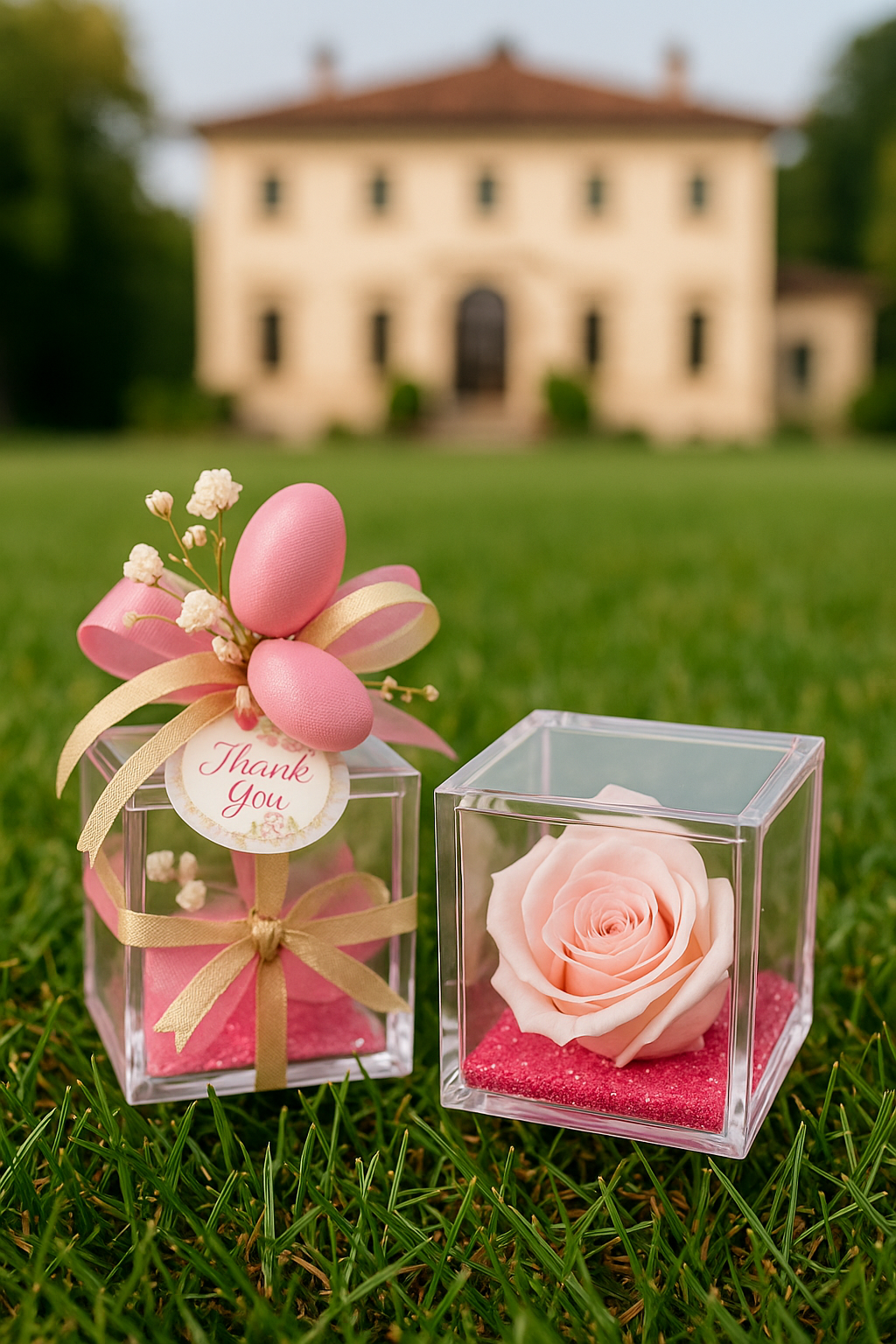 Rosa stabilizzata che si può avere di qualsiasi colore nella scatola in plexiglas